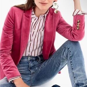 J. Crew Women’s Pink Velvet Parke Blazer 4T
